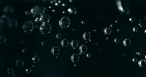 Water bubbles on black background, microscope look Stock Footage 104652605