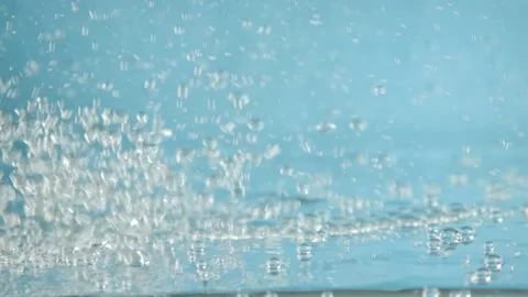 Water bubbles on blue background Stock Footage 237344091
