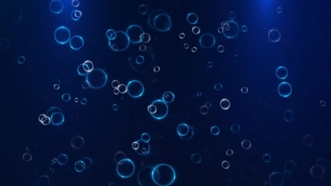 Water bubbles in blue water abstract water wave bubbles in slow motion. water ri Stock Footage 341884456