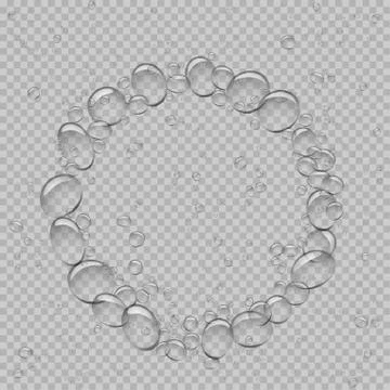 Water bubbles circle transparent Stock Illustration