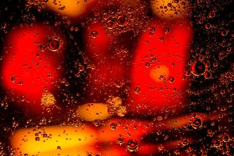 Water bubbles close-up abstract bright colorful background, pattern, texture Stock Photos
