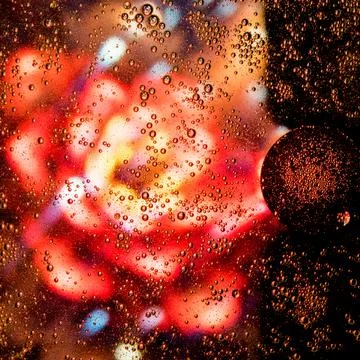 Water bubbles close-up abstract bright colorful background, pattern, texture Stock Photos