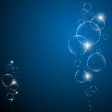 Water bubbles on a Dark Blue background EPS10 illustration Stock Illustration