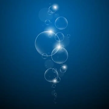 Water bubbles on a Dark Blue background EPS10 illustration Stock Illustration