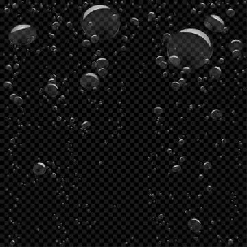 Water bubbles in dark transparent Stock Illustration