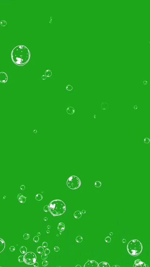 Water Bubbles Floating on Green Screen Background Stock Footage 317217975