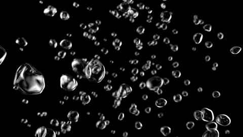Water bubbles going on black, white background and on Green Screen.  Stock Footage 265123754