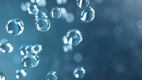 Water bubbles going up in slow motion in 4K Stock Footage 113911909
