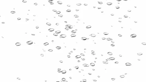 Water bubbles going up on white, black background and on Green Screen. Stock Footage 263273452