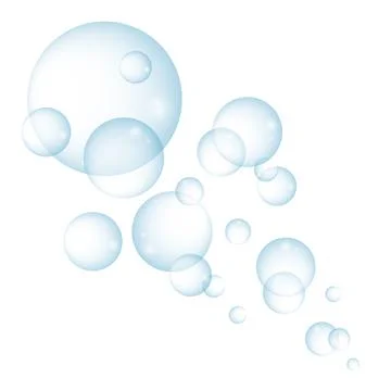 Water bubbles illustration on white background Stock Illustration