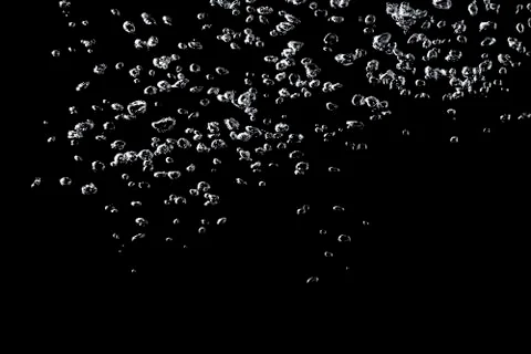 Water bubbles isolate on black background. Foto stock