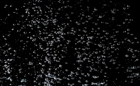 Water bubbles isolate on black background. Stock Photos