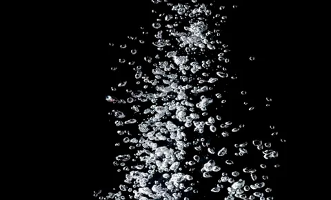Water bubbles isolate on black background. Stock Photos