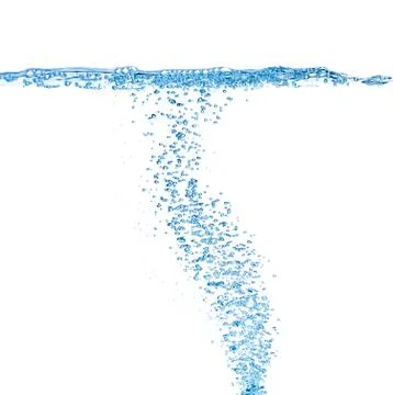 Water bubbles isolated on blue background Stock Photos