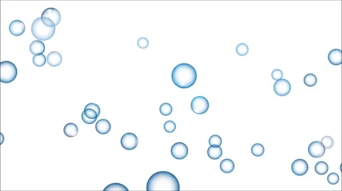 Water bubbles loop on white background + alpha matte Stock Footage 47102344