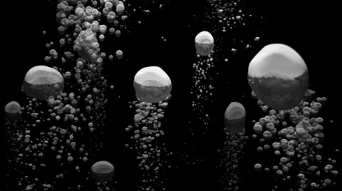 Water Bubbles. Loopable. Black/White and Green. 2 in 1. Stock Footage 28700177