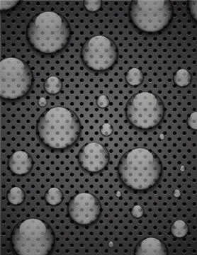 Water bubbles on metal background Stock Illustration
