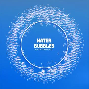 Water bubbles or soap foam frame background Stock Illustration