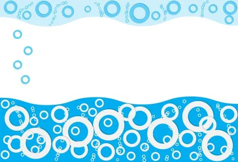 Water bubbles rise up Stock Illustration