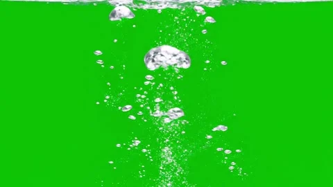 Water Bubbles Rising on Green Screen Background Vídeo Stock 331309383