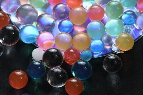 Water bubbles of round solid colors Stock Photos