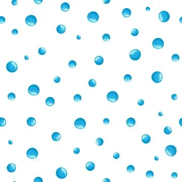 Water bubbles seamless pattern on a white background. 스톡 일러스트