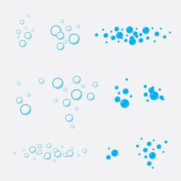 Water Bubbles Set Collection Stock Illustration
