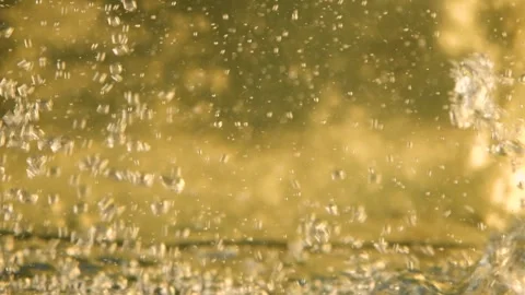 Water bubbles on shiny yellow background Stock Footage 240133290