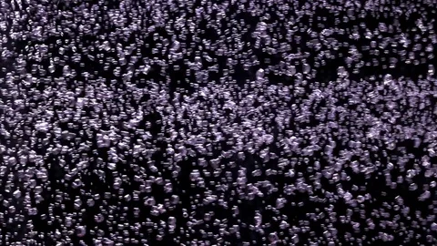 Water bubbles in slow motion, fresh bubbles splash  on black Video stock 78795527