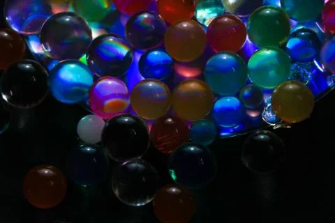 Water bubbles in soft light at night Stock Photos