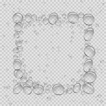 Water bubbles square transparent Stock Illustration