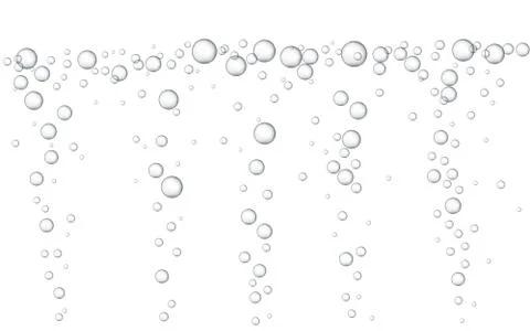 Water bubbles Vector illustration. Abstract Bubbles. White background with bu Illustrazione stock