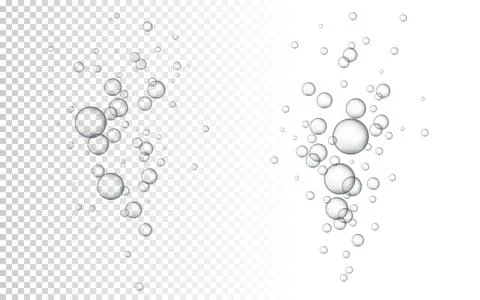 Water bubbles Vector illustration. Abstract Bubbles. White transparent backgr Illustrazione stock