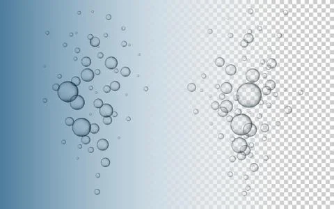 Water bubbles Vector illustration. Abstract Bubbles. Blue transparent backgro Stock Illustration