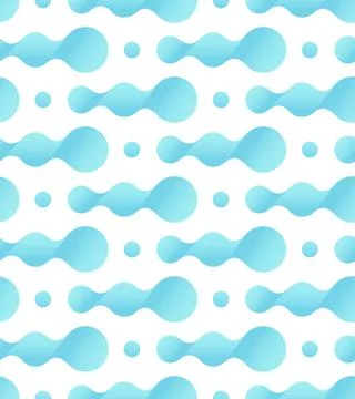 Water bubbles, waves, microbe, virus, bacteria seamless texture. Blue abstract Stock Illustration