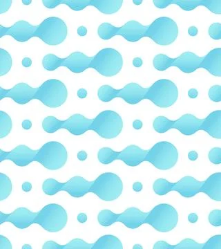 Water bubbles, waves, microbe, virus, bacteria seamless texture. Blue abstract Stock Illustration