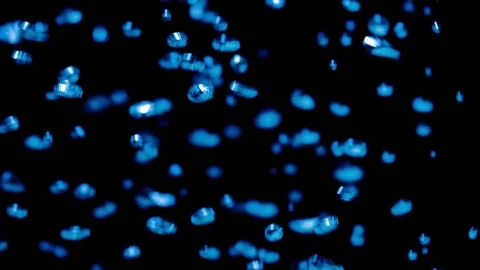Water bubbling or boiling in clear glass. Video stock 255091468