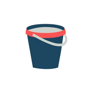 Water bucket container vector isolated on white background Stock Illustration
