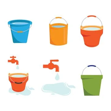 Water bucket icon 스톡 일러스트