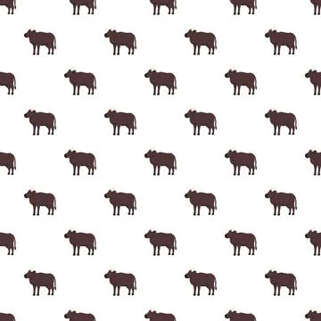Water buffalo pattern creating seamless background texture Stockillustratie