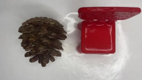 Water bump chair red splashes flying Stock Footage 252188832