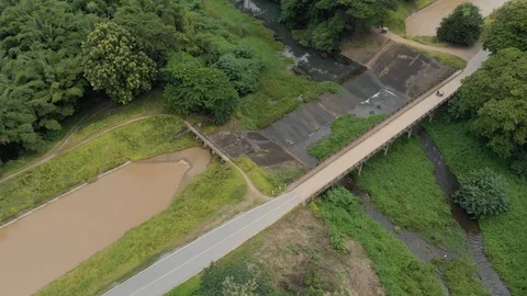 Water canal intersection Stock Footage 117264724