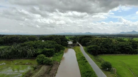 Water canal intersection Stock Footage 144662585