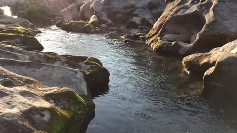 Water Cannel with Stone in Evening View Kangra Place Name Himachal Pradesh 19 Stock Footage 254965103
