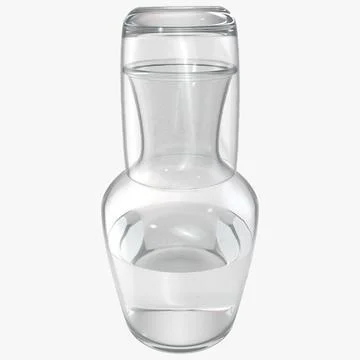 Water Carafe and Glass 3D Model