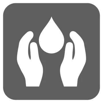 Water Care Flat Squared Vector Icon Stock Illustration