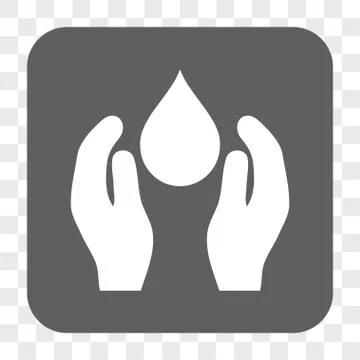Water Care Rounded Square Button Illustrazione stock