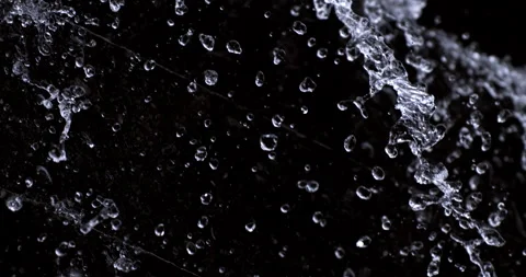 Water cascade with flowing drops texture on dark brick background. Video stock 269909165