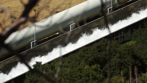 Water Cascade Steep Diagonal Closeup44 Stock Footage 81803315