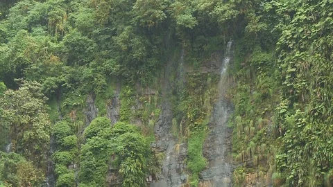 Water Cascading Down Cliff Stock Footage 109202132